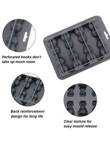 1pc 8-Cavity 3D Cat Shaped Ice Cube Tray, Silicone Cat Ice Mold In Black, Green, Gray Colors, 8-Cavity Feline Shaped Ice Cube Maker, 3D Cat Silicone Ice Cube Mold - Multicolor - View 5