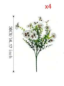 1/4/8pcs Artificial Silk Flowers, Suitable For Outdoor Use, UV Resistant, Purple-Red Fake Flowers, Applicable For Outdoor Planters, Garden, Balcony, Home, Office, Bedroom, Living Room, Valentine's Day, Birthday Decoration - Multicolor - View 14