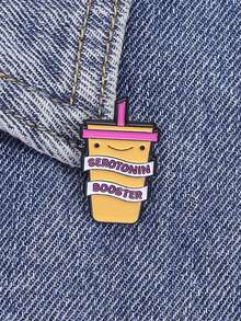 1pc Cute Milk Tea Cup Enamel Needle Creative Simple Brooch Clothes Backpack Jewelry Gift For Friends - Multicolor - View 10