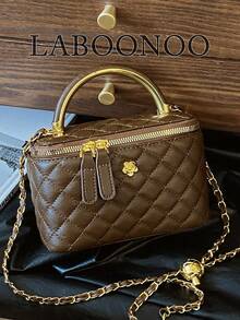 Solid Color Fashionable High-End Versatile Women Handbag & Shoulder Bag - Coffee - View 2