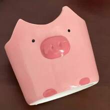 1pc Ceramic Piggy Mug, Cute Ceramic Piggy Tumbler, Home Drinkware Ceramic Mug, Lovely Couple Mug, Suitable For Daily Home Use, Drinking Water, Coffee, Juice - Multicolor - View 8