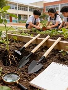 3 件套小型园艺工具套装，适用于花卉和多肉植物 | 松土铲、移植铲、手耙 - 室内/室外盆栽植物养护的理想之选 - 彩色 - 查看 5