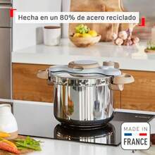 T-fal Olla de presión de Acero Inoxidable Hecha en Francia Clipso Minut Eco 6L con Canastilla Vaporera P4620779 - AceroInox - Ver 7