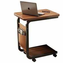 Side Table C Shaped For Sofa Coffee End Tables For Living Room Bedside Tables UK - Brown - View 3