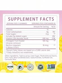 MONTUE Probiotics For Women Gummies– Prebiotic & Lactobacillus Blend For Vaginal Flora, Odor ,PH & Immune Support, 30 Vegan Gummies,Hawaiian Pineapple Flavor,Christmas Gifts - 30gummies - 查看 6