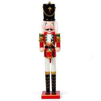 Nutcracker Puppet For Wooden Soldier Figurine With Movable Mouth  Christmas Ornament, Desktop Craft, Interactive Holiday Toy