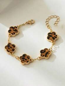 1件优雅女士幸运四叶草手链，百搭奢华设计，情人节、母亲节礼物