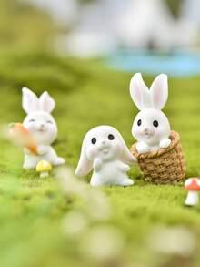 Bộ 7 tượng thỏ nhỏ bằng nhựa, phụ kiện trang trí vườn cổ tích, bộ tượng thỏ bằng nhựa, đồ trang trí bàn làm việc hình thỏ và cà rốt, giỏ đan mini hình thỏ và cà rốt, đồ nhét trứng Phục Sinh, đồ trang trí nhà cửa, đồ trang trí cây cảnh trong chậu ngoài trời, động vật trang trí thu nhỏ, quà tặng Phục Sinh, quà tặng Ngày của Mẹ, quà tặng - Nhiều màu - Xem 7