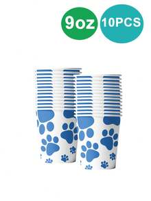 10/20pcs, Puppy Theme Party Tableware Set, Disposable Dinnerware Set, Table Decor, Birthday Decor, Picnic Utensil, Scene Decor, Party Atmosphere Props, Holiday Supplies, Party Decor Supplies - Multicolor - View 5