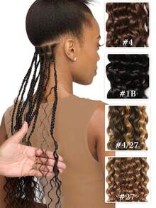 ZHENDEFA 1 Bundle/Pack 90g Loose Wavy Human Hair Extensions, Bohemian Style, 4/27 Ombre Gradient Curly Hair, Tangle-Free, 12A Brazilian Ombre Braiding Hair - S4/27 - View 5