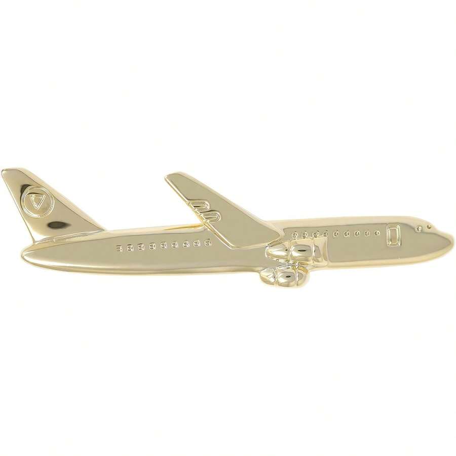 Clip de corbata de avión en tono dorado con caja para avión, avión, aerolínea - 1 - Ver 1