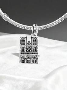 1件简约独特925纯银DIY吊坠，优雅饰品，男女皆宜，圣诞礼物 - 款式3 - 查看 4