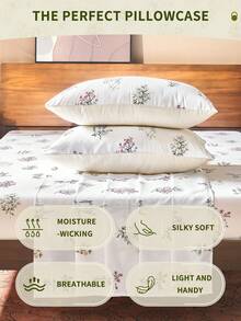 Fronha estampada (1 ou 2 unidades), sem enchimento, feita de tecido de fibra de poliéster macio e agradável ao toque, ideal para uso diário. Confortável e perfeita para sala de estar, quarto, área externa e decoração de sofá. Estampa floral. Certificação Oeko-Tex. - Multicolorido - Ver 5