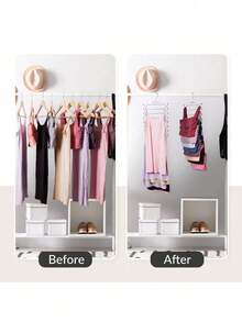 1个4/8层多层折叠内衣衣架，防滑可折叠文胸收纳架，铁质衣架，8层可调节衣架 - 彩色 - 查看 4