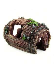 1pc Aquarium Fish Tank Barrel Resin Ornament Cave Landscaping Furnishing Decoration