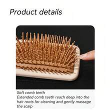 水豚大号卡通水豚头部按摩梳，女士防打结梳，气垫梳，可爱水豚气垫梳 | 日常护发+多功能生活伴侣，柔软可爱的水豚主题气垫梳，适合多种场景 - 香檳色 - 查看 3