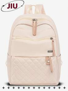 Anti-Theft Diamond-Quilted Nylon Backpack Women Purse, Multi-Functional And Stylish Daily Bag, Multi-Pocket Lightweight Travel Bag, Large-Capacity Simple School Bag, Convenient Book Bag, Suitable For Students, Nurses, Teachers, Business People, Travel And Vacation, Business Trips, Daily Commuting, Shopping, Office, Dating, Hiking, Training, Work, Birthday Gifts, Holiday Gifts - Multicolor - View 14