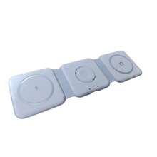 三合一可折叠便携式无线充电器，快速充电旅行无线充电站，兼容16/15/14/13/12系列无线充电支架，也兼容无线耳机和智能手机