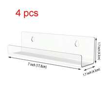 8pcs Transparent Acrylic Wall Mount LP Record Display Rack, Acrylic Black Vinyl Record Holder With Installation Hardware, Nail Polish Storage Organizer, Showcase Your Favorite LP Records - Transparent - View 15