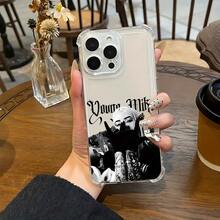 Funda de Teléfono Fashion Singer Youngs Mikos Compatible con 17 16e 16 15 14 13 12 11 Pro X XR XSMAX 8 Plus Anticaída Transparente con Cubierta Trasera Suave17  17promax - transparente - Ver 3