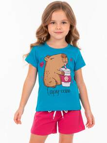 Choose Your Girls' Summer Short-Sleeve Outfit Set In Cotton, Sizes 2 To 10 L03 - C5211 - Xem 1