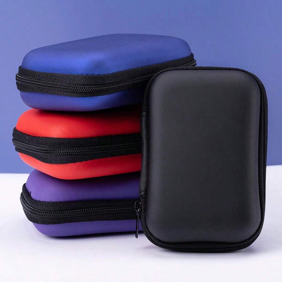 1Pc Versatile Payment Method Storage Case - Durable Plastic, Multi-Color Options, Portable Storage Hard Shell Bag For Headphones - Multicolor - View 1