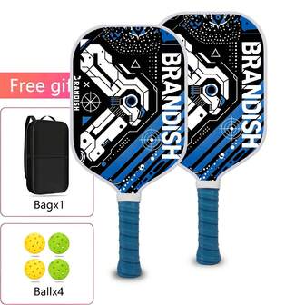 16mm Pickleball Paddle Set, Includes 2 Paddles, 4 Balls, 1 Storage Bag