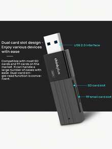 Lenovo Đầu đọc thẻ D221: Truyền tải tốc độ cao USB 2.0, cắm là chạy, không cần cài đặt trình điều khiển, tương thích rộng rãi với nhiều thiết bị và thẻ nhớ, dễ đọc và hiệu suất ổn định. - màu đen - Xem 2