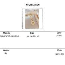 1件不鏽鋼雙環方鑽嵌入的8字形創意女士時尚吊墜項鍊