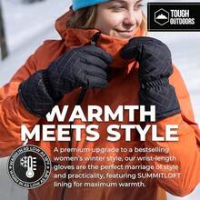 Tough Outdoors Women's Ski Gloves - Waterproof Women's Snow Gloves - Winter Ski Snow Gloves - Snowboard Gloves - Ladies' Cold Weather Gloves - Esquí - Ver 2
