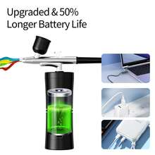 1 Set Super Stable Spray Gun Kit: 25 PSI Precision Spray Gun For Nail Art, Rechargeable Dual-Mode Spray Gun With 0.3mm Nozzle, Portable Makeup Spray Gun Suitable For Gel Manicure, Ombre French Manicure, Etc. - Multicolor - View 8