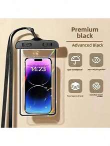 1个防水手机壳,休闲防水手机壳,PVC材质,荧光防水,适用于 15/14/13/12/11 Pro Max/XS Plus,兼容7.0英寸及以下三星Galaxy手机,防水手机干袋,海滩度假必备,适合夏季度假、潜水、游泳等户外活动。 - 彩色 - 查看 19