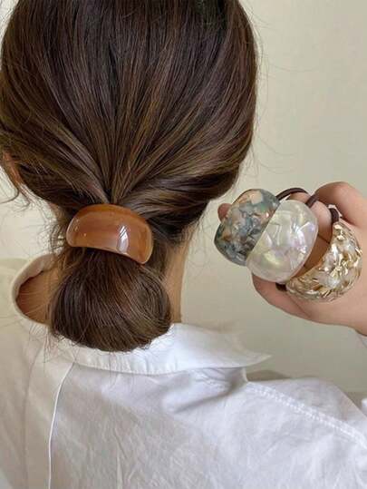 Bộ 3 chiếc dây buộc tóc hình bầu dục cho nữ, kiểu dáng thanh lịch, thích hợp cho tóc đuôi ngựa, búi tóc, phù hợp sử dụng hàng ngày, mùa thu/đông, dây chun buộc tóc, phụ kiện tóc, dây buộc tóc co giãn, phụ kiện làm đẹp tại nhà.