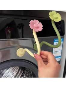 1pc Magnetic Flower Shaped Laundry Dryer Vent Clip, Detachable Magnetic Support Bracket With Adjustable Arm For Washing Machine, Can Be Used As Door Stop, Decoration, Door Holder, Home Accessory, Washer Accessory