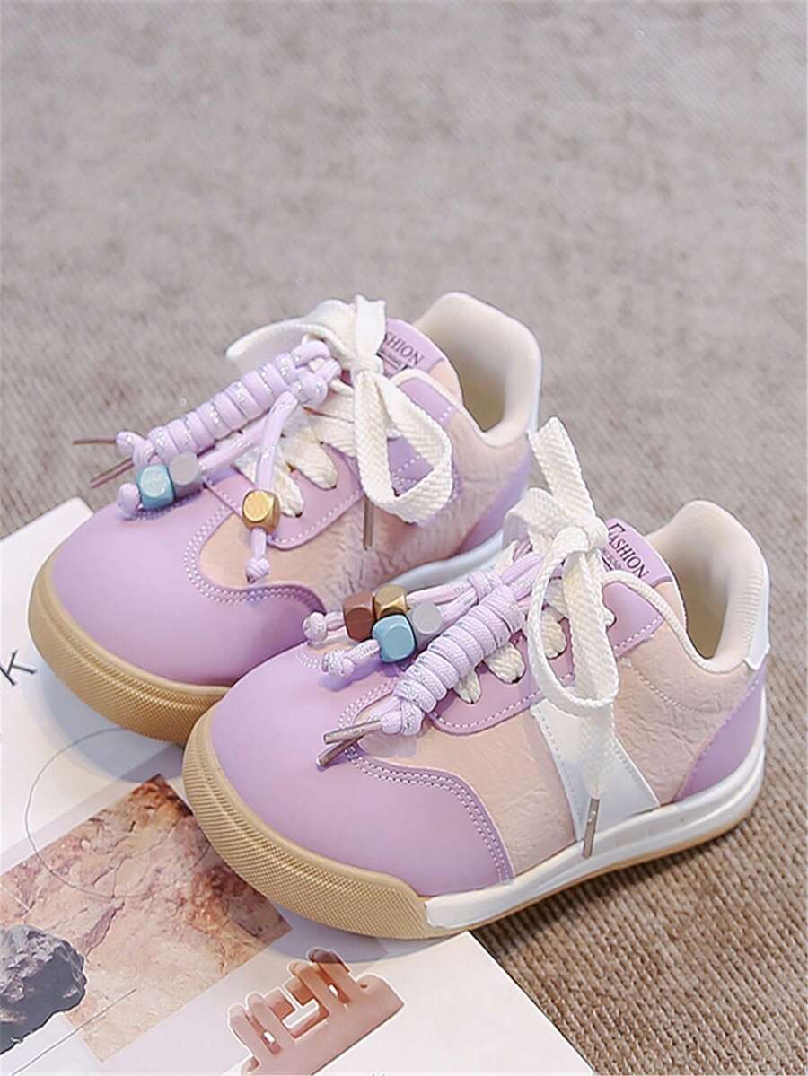 儿童休闲低帮运动鞋，2025秋季新款时尚女童幼儿软底小白鞋 - 紫色 - 查看 1
