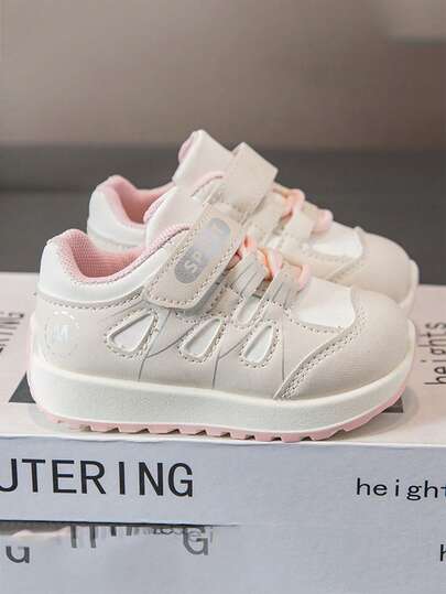 1 Pair Casual Fashion Baby Toddler Shoes, PU Leather Patchwork Upper, Soft Comfortable Lightweight, Suitable For Indoor Outdoor Play And Occasions, Convenient Hook And Loop Closure