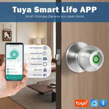 YFK Biometric Smart Fingerprint Door Handle, Keyless Entry Bedroom Door Lock With APP Control & Backup Mechanical Key, Interior Security Lock For Bedroom, Apartment & Office, Black/Silver - Plateado - View 10