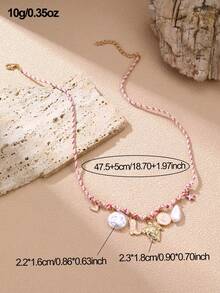 1pc European & American Luxury Flower, Heart, Starfish, Evil Eye Pendant Handmade Necklace, Versatile For Daily Wear, Vacation, Gift - Multicolor - View 10