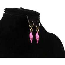 Juego de collar de caracola con aretes de concha púrpura para mujer, aretes de concha de oro con colgante de concha mística, aretes de bruja mística, accesorios de disfraz de Halloween, joyería de - BLANCO - Ver 6