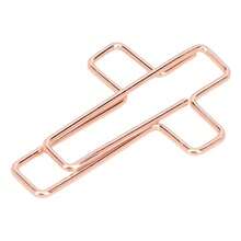 XISH 100 Clips de Papel Cruzados Abrazaderas de Papel de Metal Dorado Rosa para Clasificación de Notas de Documentos Organización de Papeleo Oficina Escuela y Uso personal. - Ororosa - Ver 6