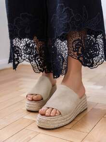 Women's Wedge Sandal Simple Casual Daily Fashion - Beige - View 2