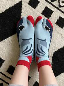 1/2/4 Pairs Couple Personalized Cute Funny Ugly Adorable Toe Separator Socks - Multicolor - View 4