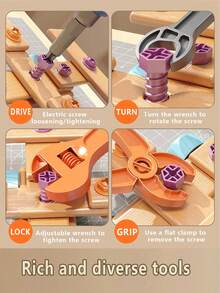 Boys' DIY Assembly Engineering Toy Set, 124/126-Piece Electric Screwdriver, Screws, Plates, Wheels, And Tools, Including A Robot/Car/Plane Buildable Set, Perfect For Children Ages 3-8. STEM Learning Toys