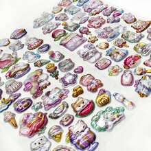 [Kawaii Aesthetic]Exquisite Multi-Style Themed 3D Raised Shiny Foam Sticker Collections - Featuring Cute Cartoon Pattern Designs With Eye-Catching 3D Stereo Sparkling Details, Multi-Surface Strong Adhesive & Residue-Free Removable Stickers | Perfect For Diary Ornaments - Multicolor - View 4