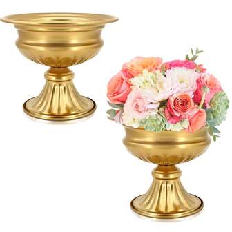 1 st vintagevas med hög fot - europeisk bröllopsdekoration med hög bas, lämplig för torkade blommor - Lyxig fotorekvisita och mittpunkt för matbordet - Julfestdekoration, högtidsbordsdekoration, nyårsblomsterdekoration, rustik bondgårdsvas, elegant vintergåva