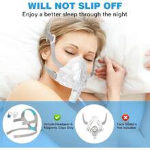 AirFit F20 Headgear, Replacement Mask Headgear Strap With Magnetic Clips, Compatible With F20 Full-Face Mask, CPAP Accessories Supplies - 彩色 - 查看 6