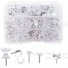 XISH MEISO 120 Piezas Chinchetas Transparentes Alfileres De Empuje De Plástico con Punta De Acero Inoxidable Decorativas Chinchetas Push Pins para Pared Tablero De Anuncios Corcho - Transparente - Ver 1