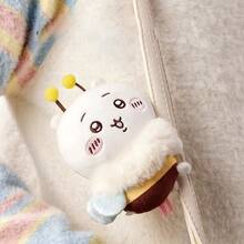 Miniso 1pc Soft & Fluffy Sakura Flower & Bee Shaped Hair Clip, 3D Antenna Detail, Versatile Use As Hair Accessory Or File Organizer Clip, Cute Decorative Accessory - Multicolor - View 3