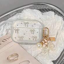 1个时尚苹果耳机保护套，白色3D珍珠蝴蝶结装饰，蝴蝶结元素，带蝴蝶结吊坠，防震，保护，防尘，时尚优雅，适合青少年和年轻人，适合日常使用和送礼。 - 白色 - 查看 14