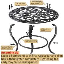Plant Stands & TablesNotakia - Soporte para plantas para interiores y exteriores mesa de plantas de hierro fundido resistente para patio y jardín estante decorativo de metal alto soporte para macetas de hierro forjado - MarrnRetro - Ver 2